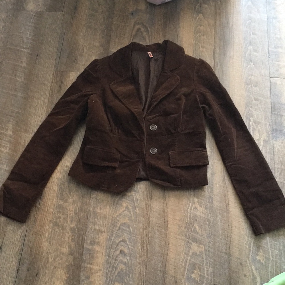 Brown corduroy two button jacket